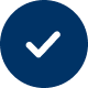 A white check mark inside a blue circle.
